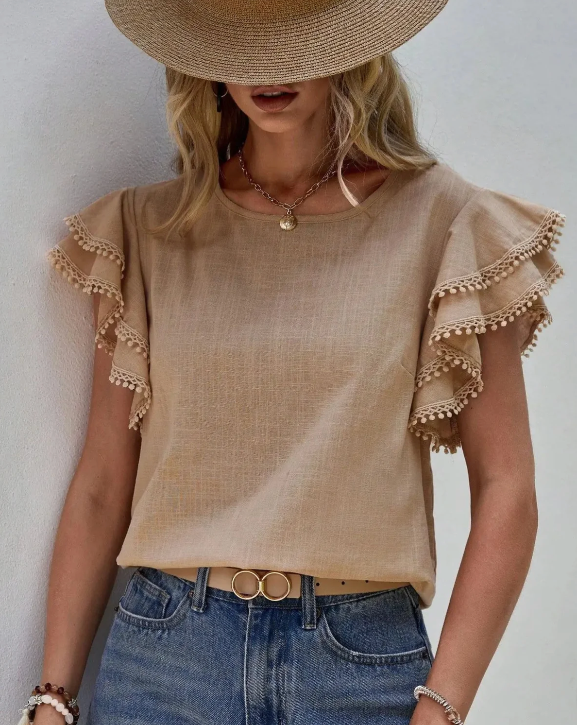 Women’s Ruffled Short Sleeve Blouse | Soft Silhouette