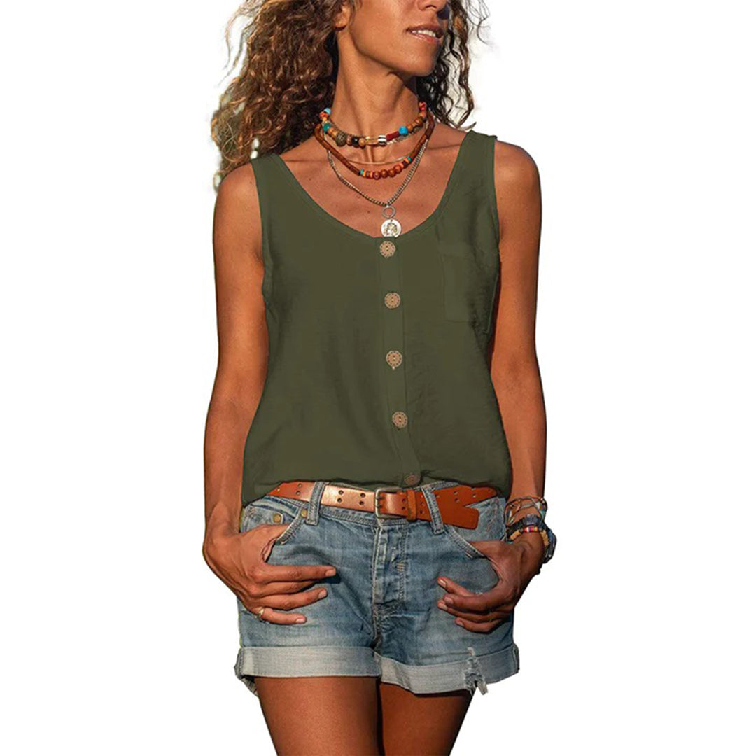 Women's Casual Sleeveless Top with Loose Fit and Breathable Fabric