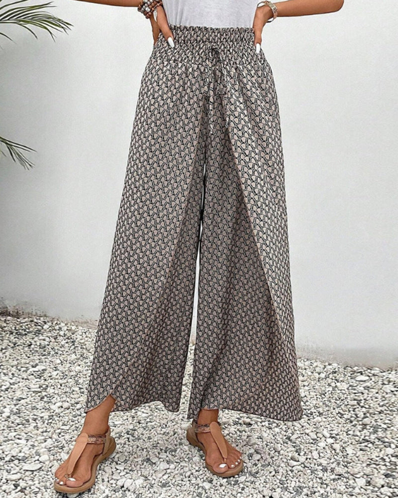 Women's Wide Leg Trousers with Relaxed Fit and Breathable Fabric