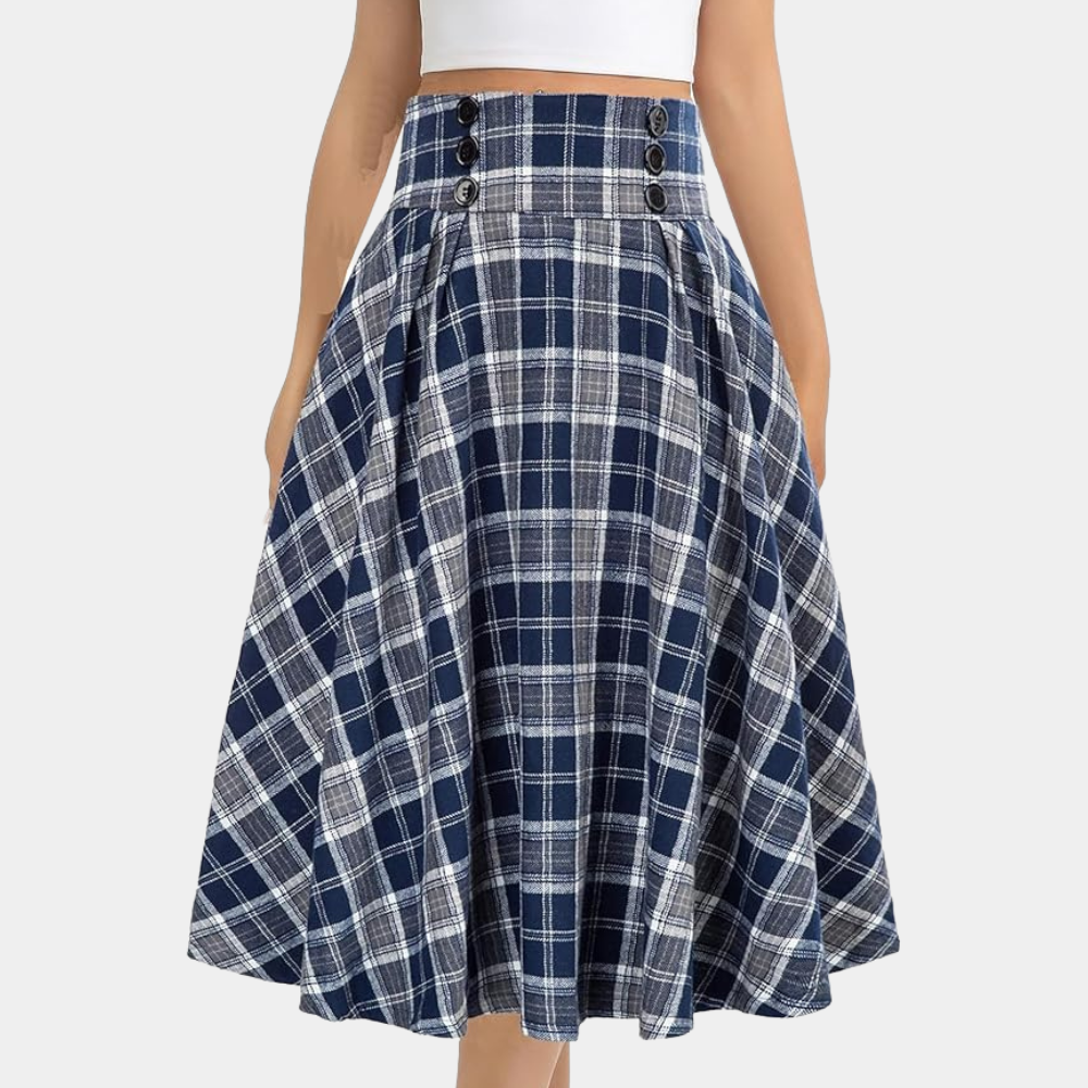 Women’s Plaid A-Line Skirt | Midi