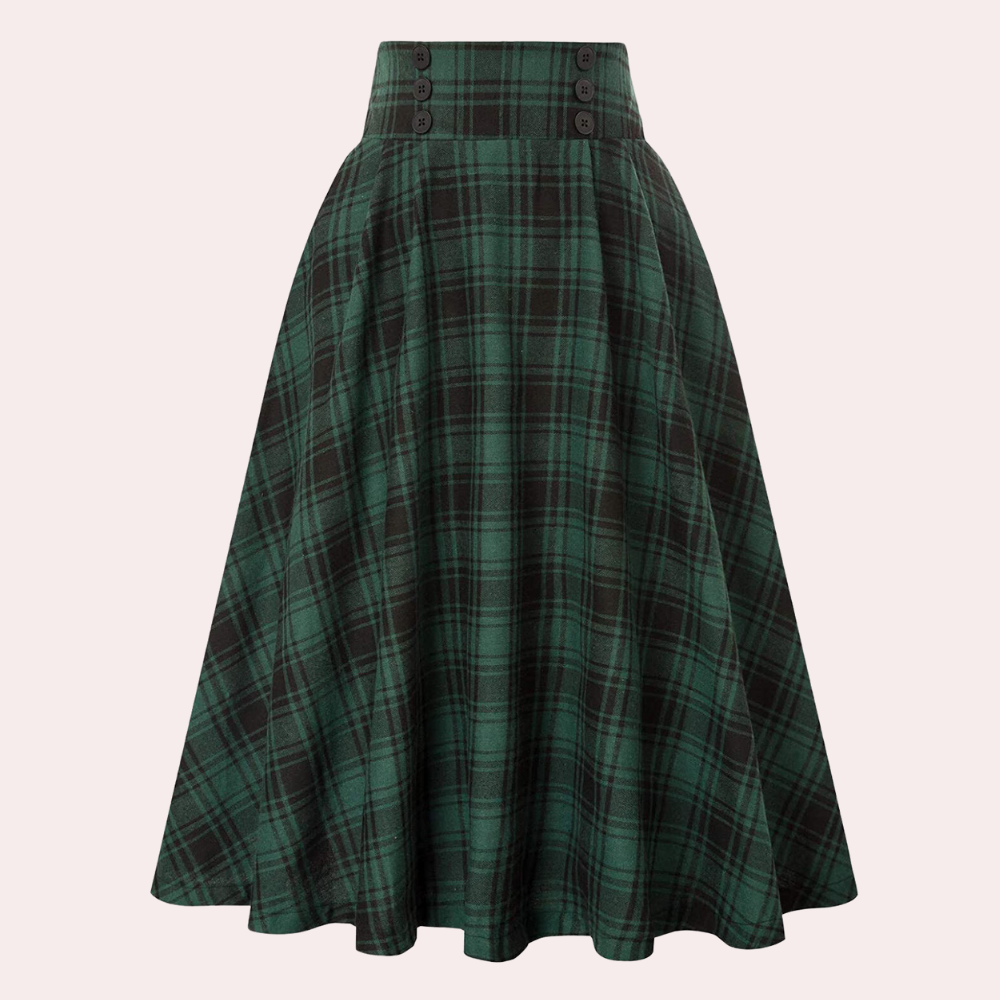 Women’s Plaid A-Line Skirt | Midi