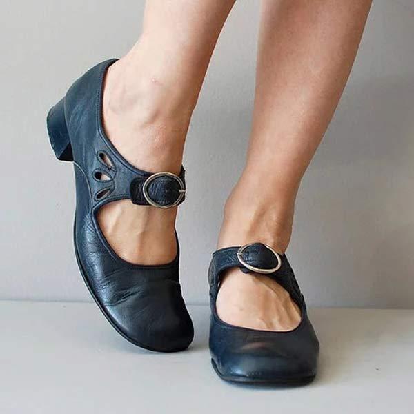Women’s Mary Jane Shoes | Black Buckle Design