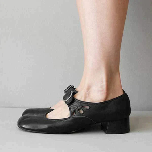 Women’s Mary Jane Shoes | Black Buckle Design