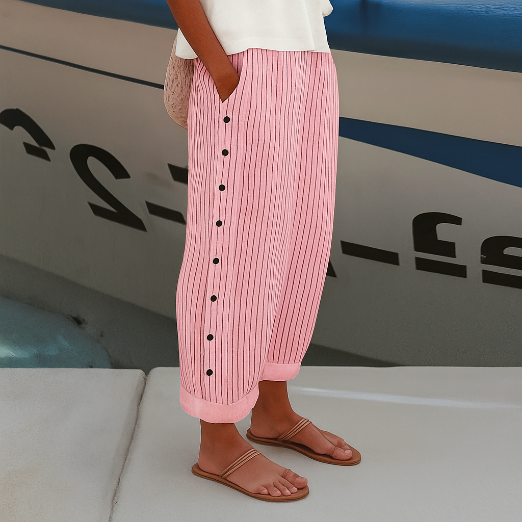 Women's Trousers with Side Pockets and Relaxed Fit
