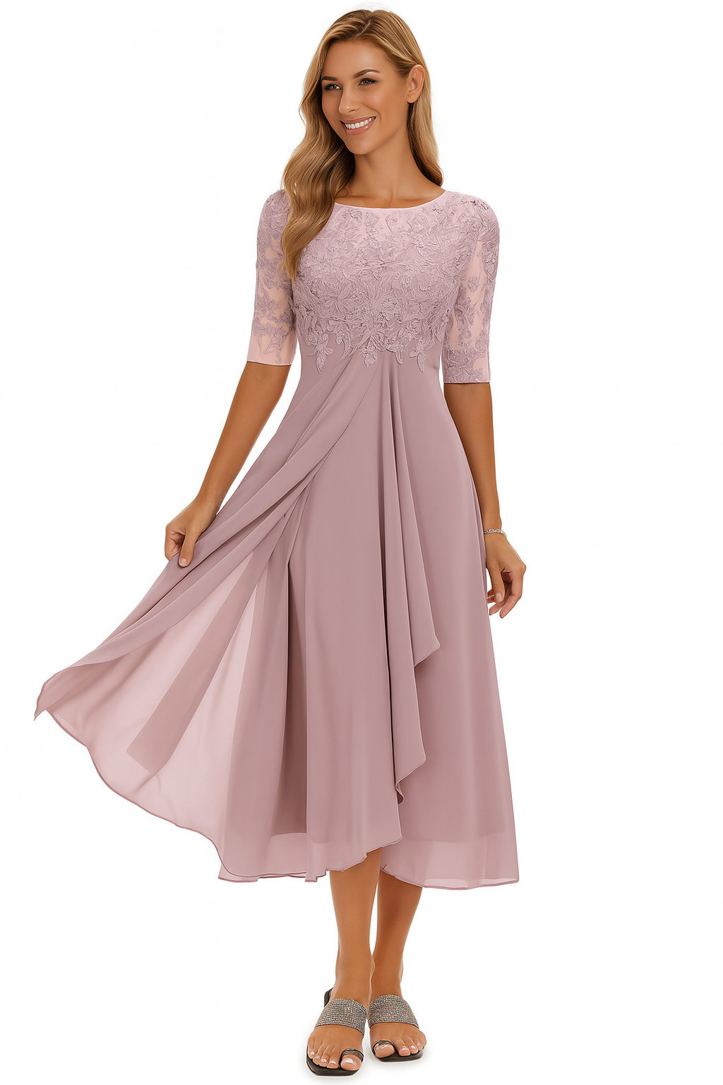 Women’s A-Line Half Sleeve Dress | Midi
