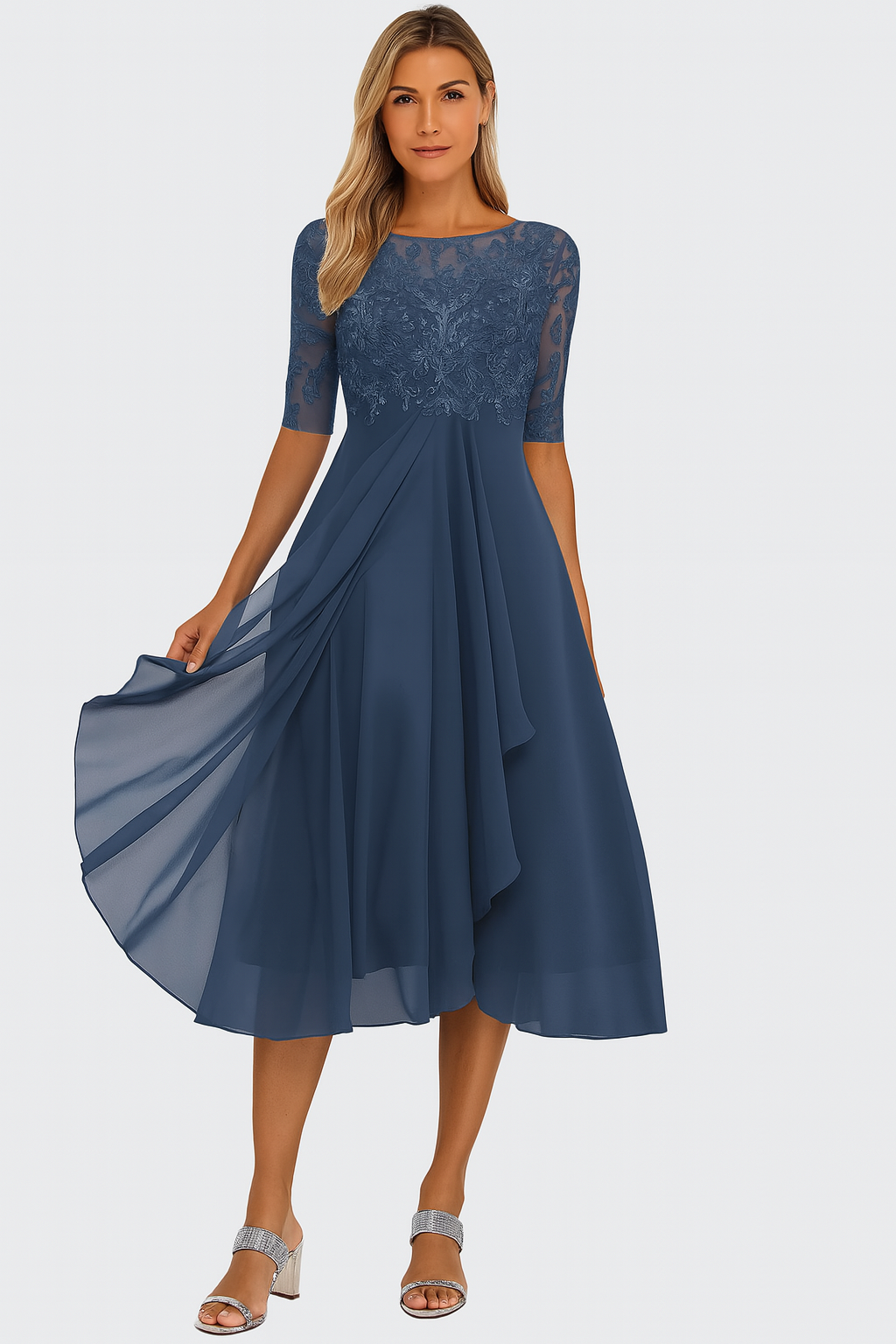 Women’s A-Line Half Sleeve Dress | Midi