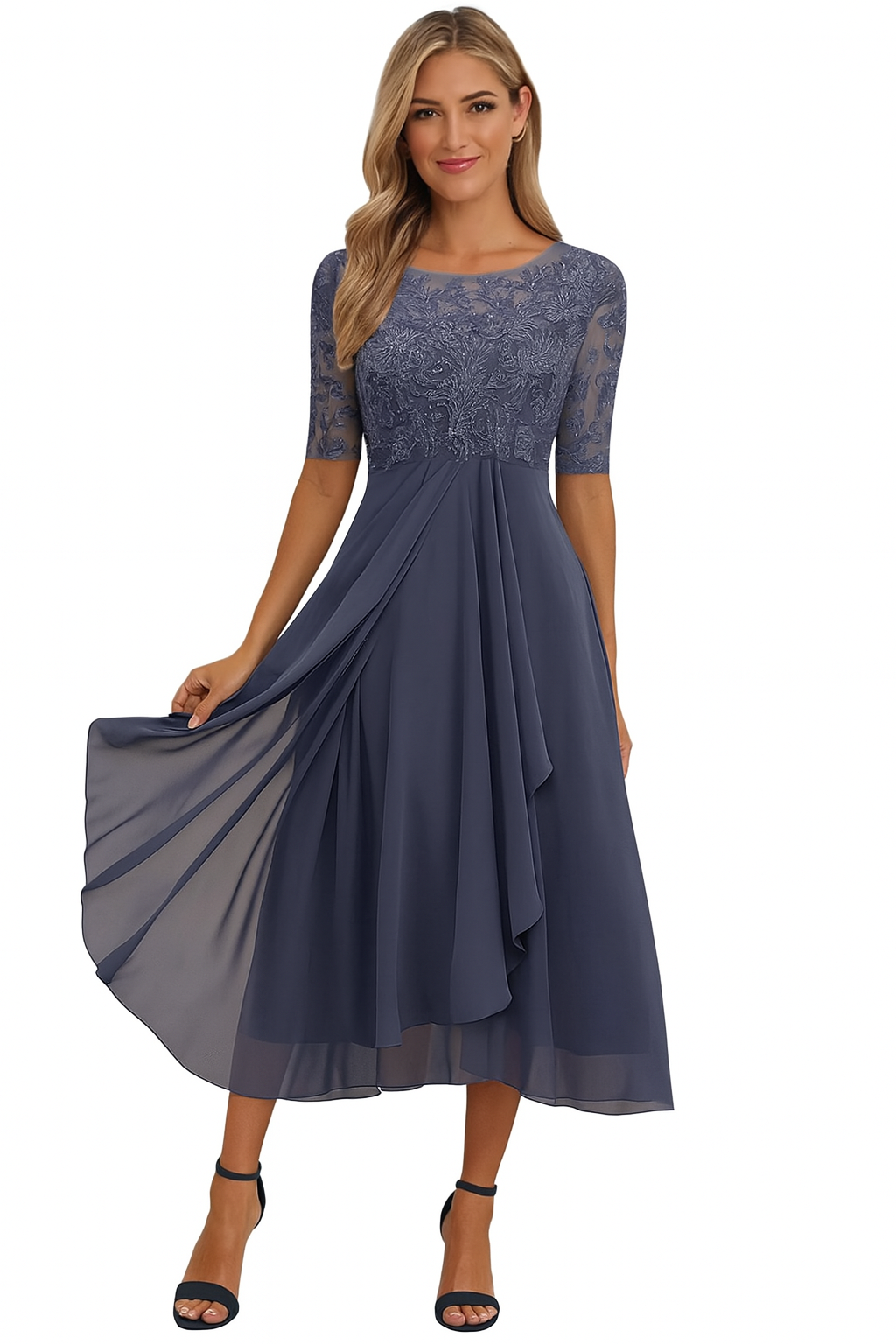 Women’s A-Line Half Sleeve Dress | Midi