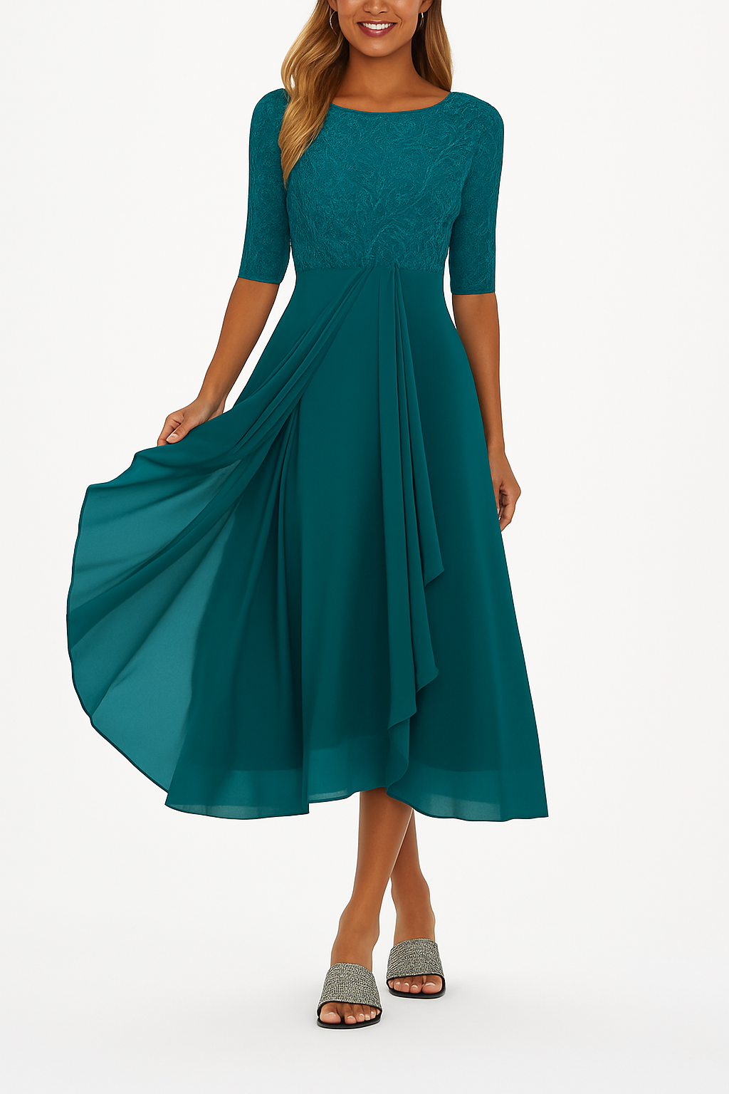 Women’s A-Line Half Sleeve Dress | Midi