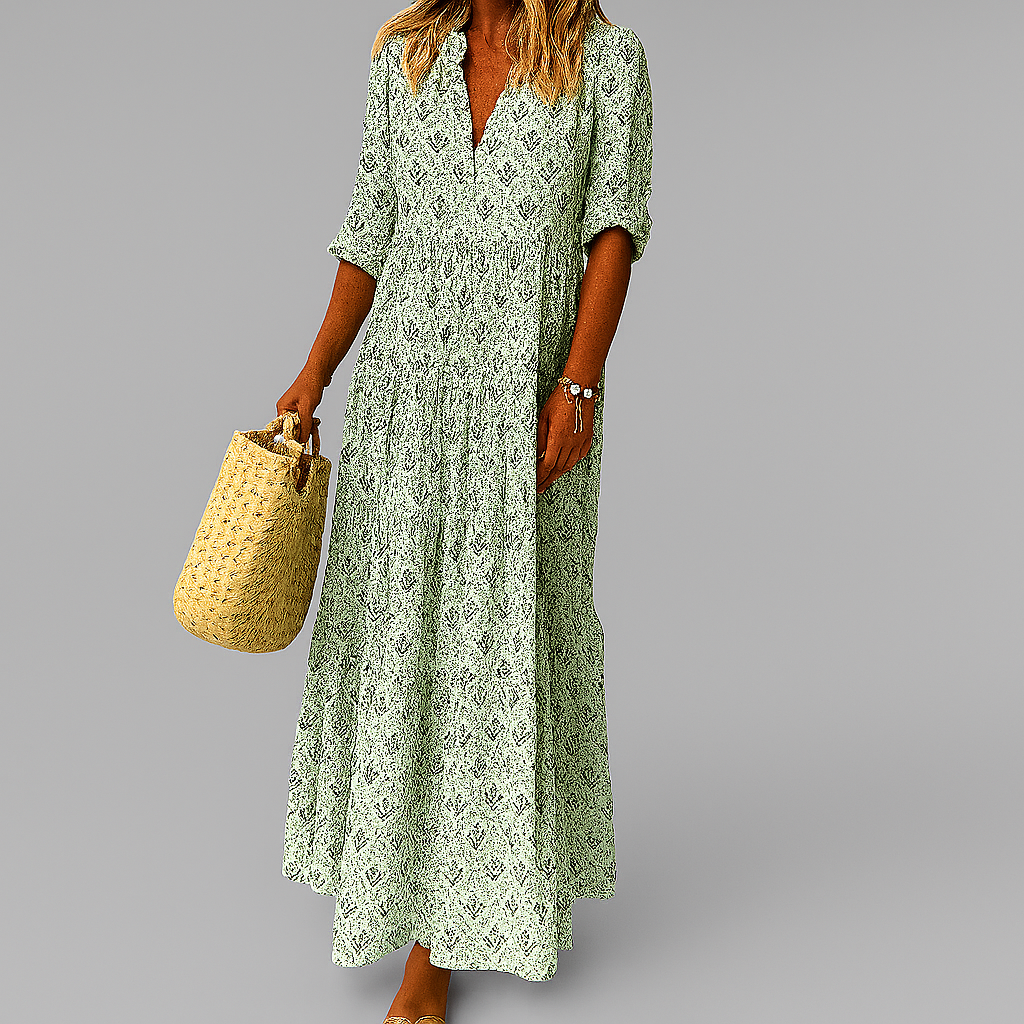 Women’s Vintage Print Dress | Maxi
