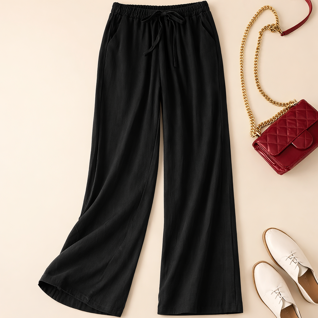 Women's Drawstring Trousers with Relaxed Fit and Versatile Style