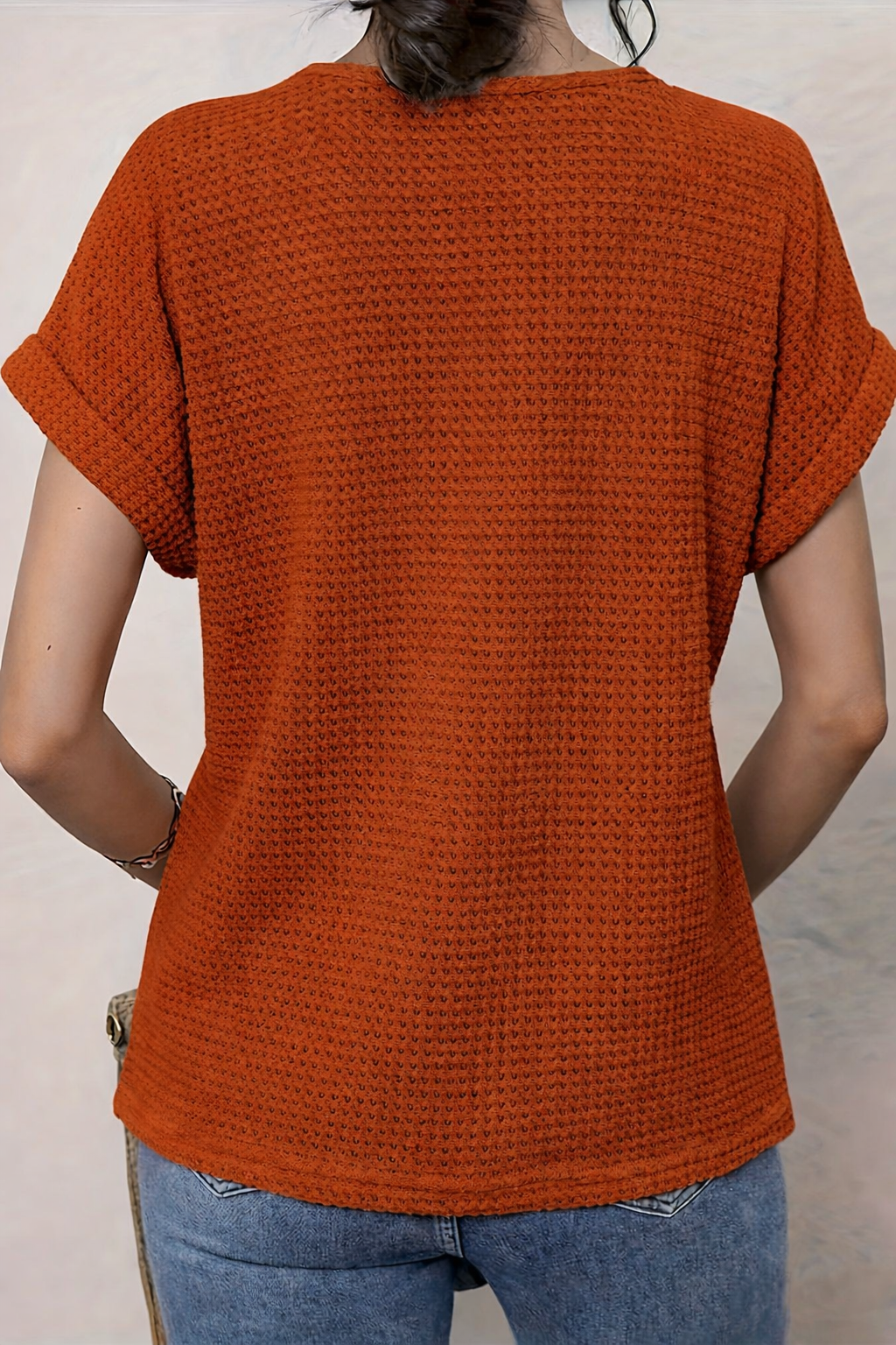 Women's Round Neck Top with Lace Trim and Soft Fabric