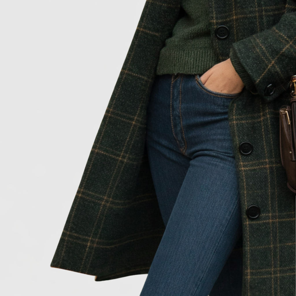 Women's Warm Fabric-Blend Overcoat with Long Length and Versatile Style