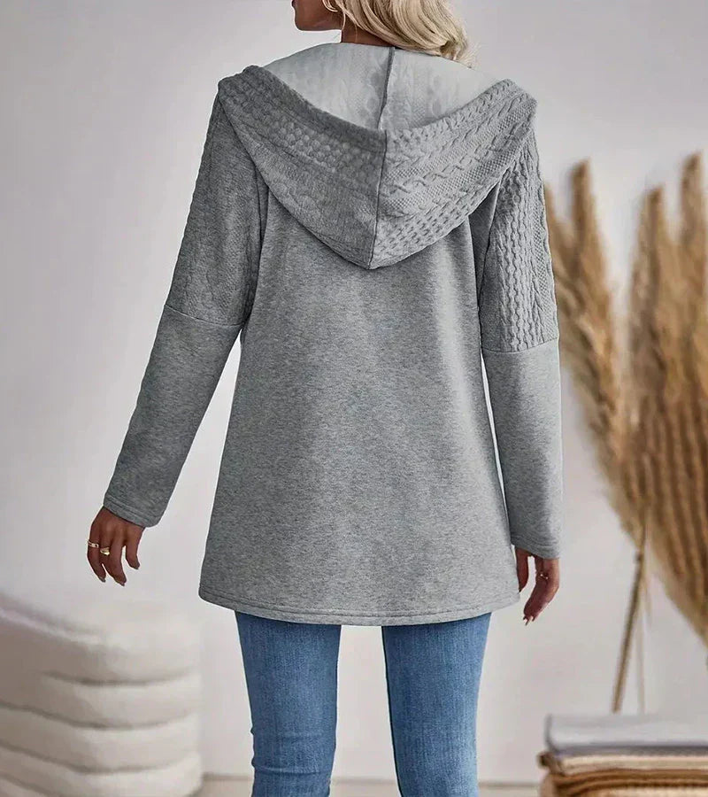 Women's Zip-Up Hoodie with Front Pockets and Adjustable Hood
