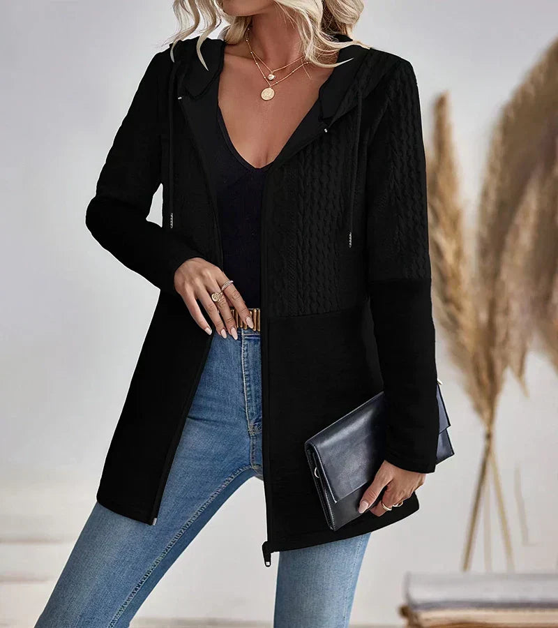 Women's Zip-Up Hoodie with Front Pockets and Adjustable Hood