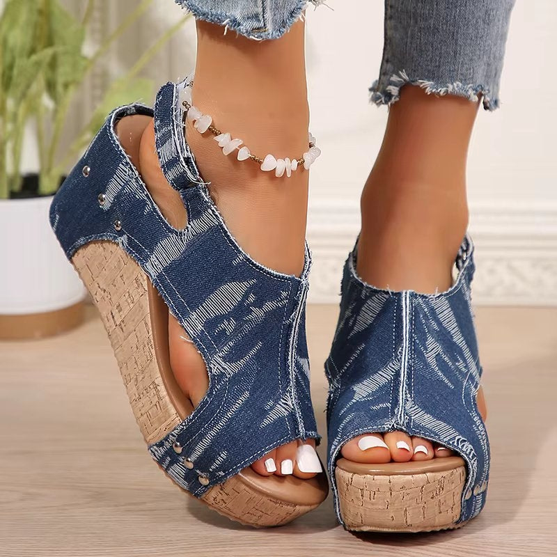 Anika | Women's Cork Wedge Sandals
