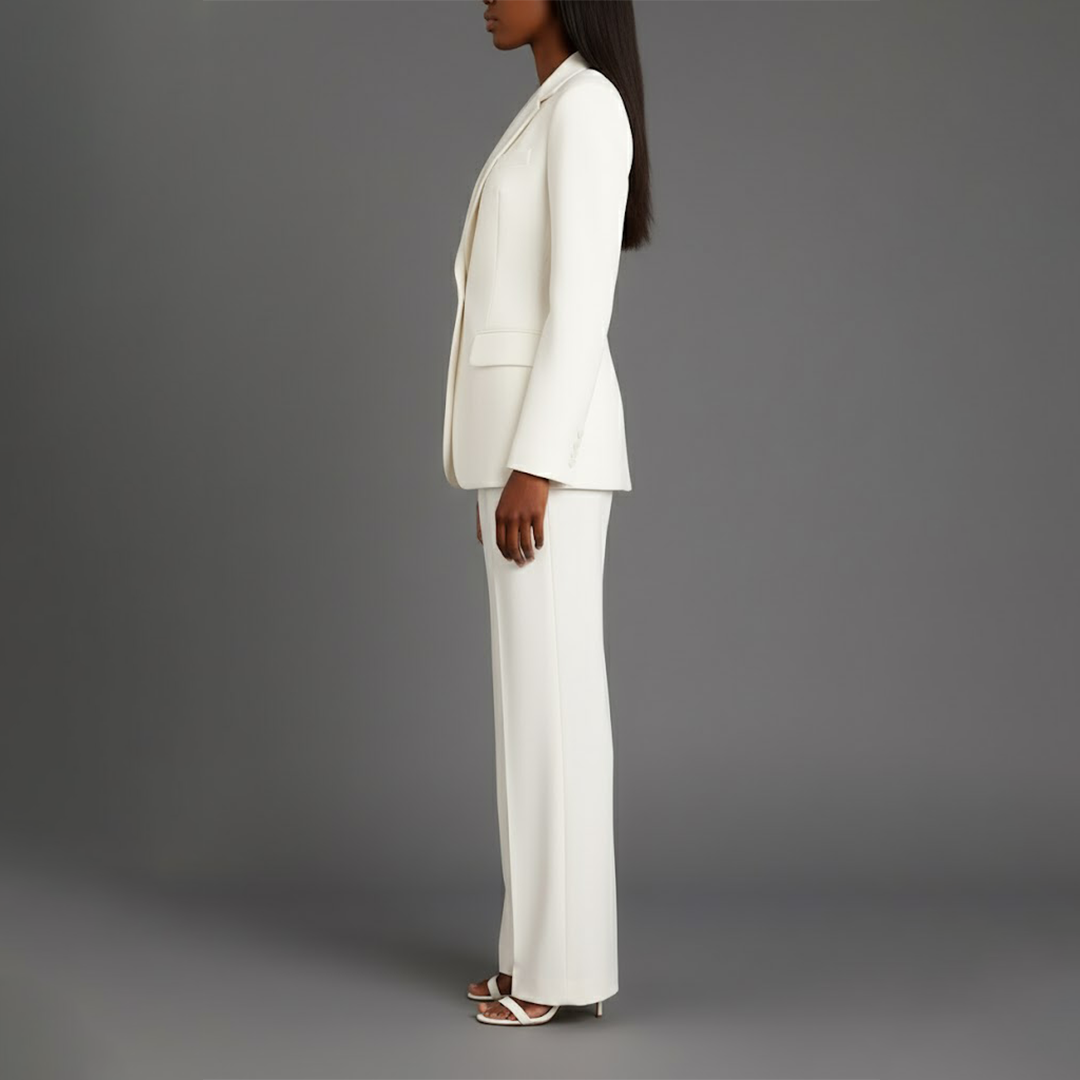 Women’s Blazer and Wide Leg Trousers Set | Button Front