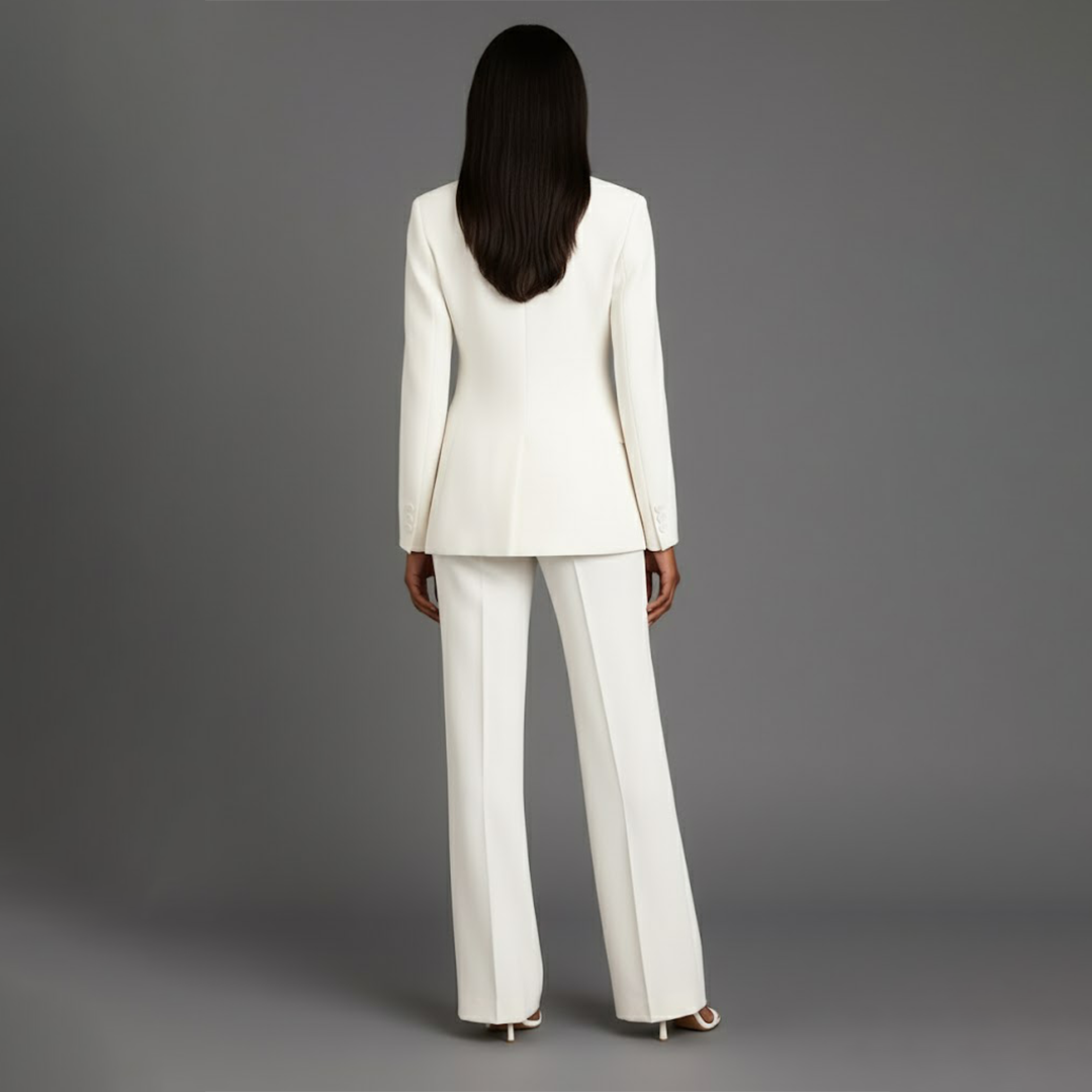 Women’s Blazer and Wide Leg Trousers Set | Button Front