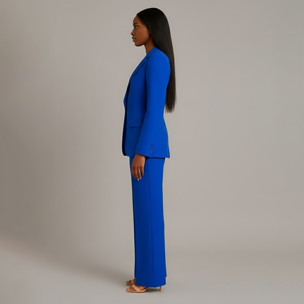 Women’s Blazer and Wide Leg Trousers Set | Button Front