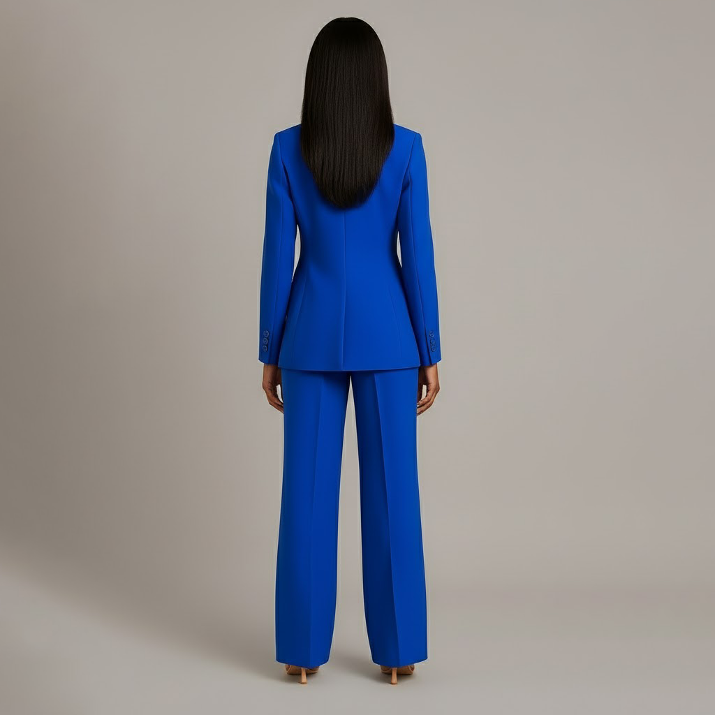Women’s Blazer and Wide Leg Trousers Set | Button Front