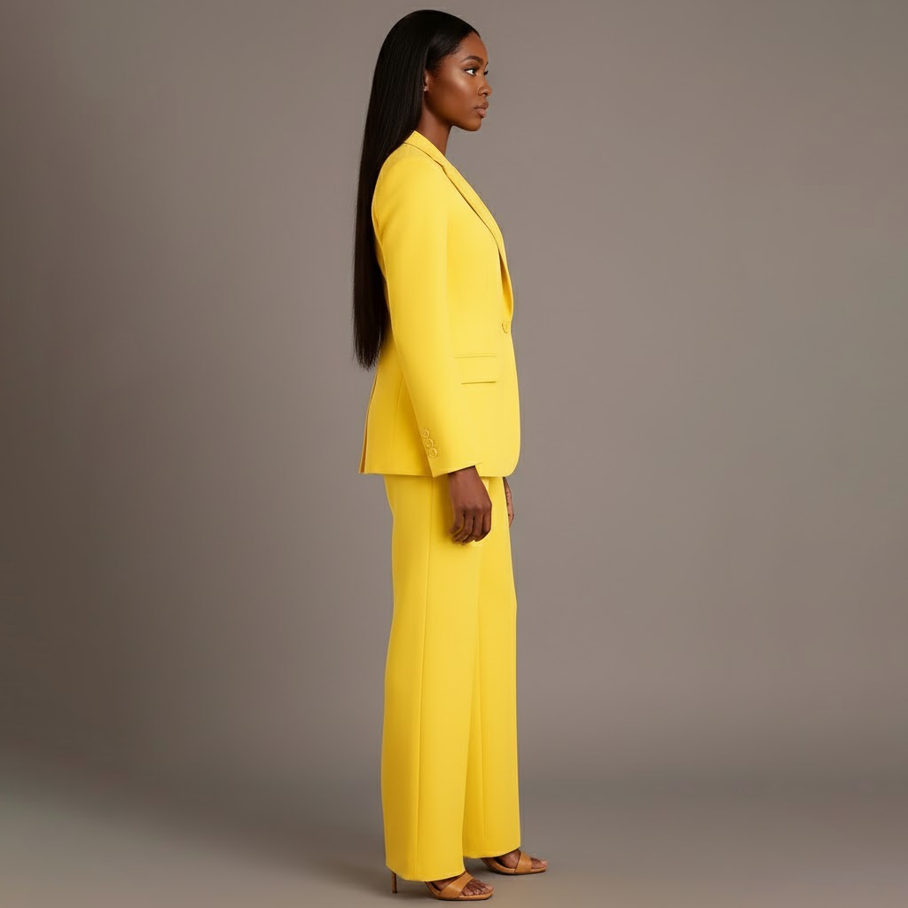 Women’s Blazer and Wide Leg Trousers Set | Button Front