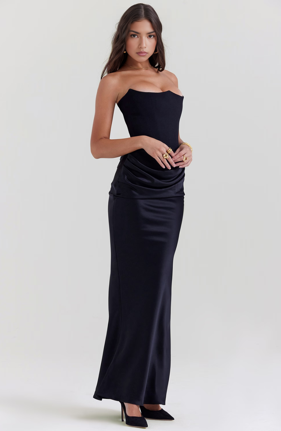 Women's Lace Strapless Dress with Elegant Design and Versatile Style