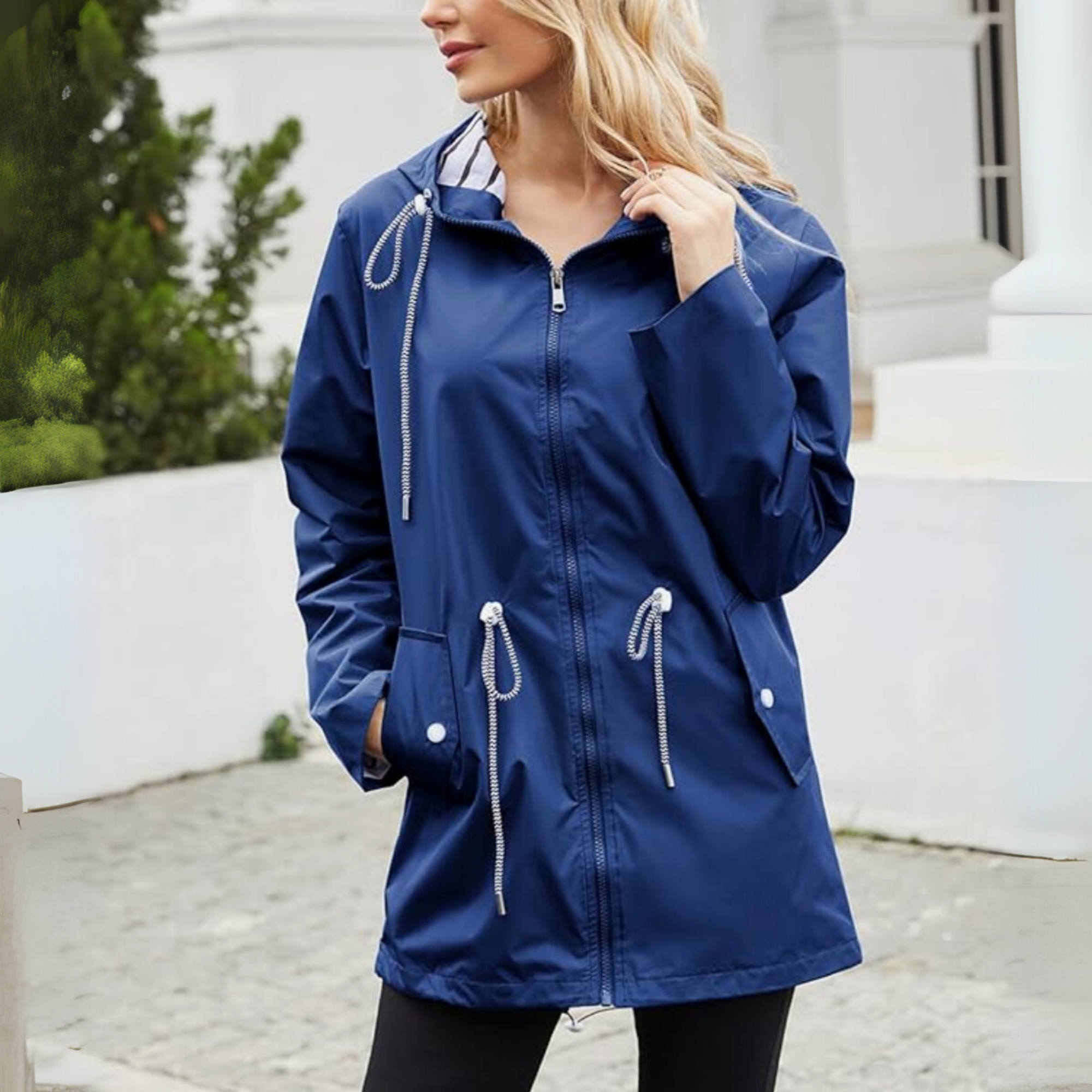 Women's Waterproof Jacket with Lightweight Design and Adjustable Hood