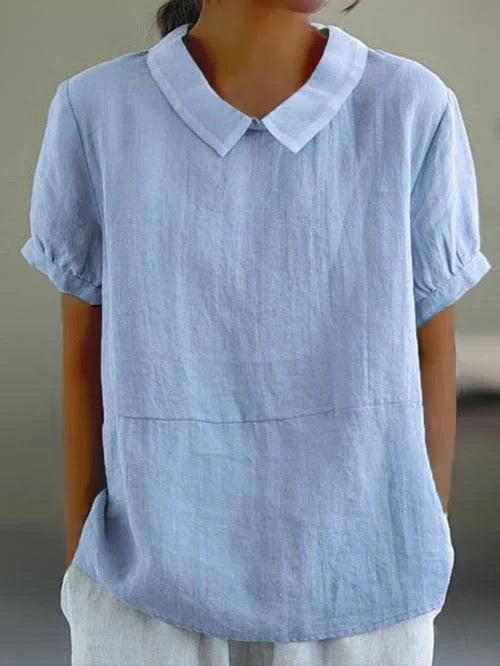 Women’s Short Sleeve Blouse | Collared Neck