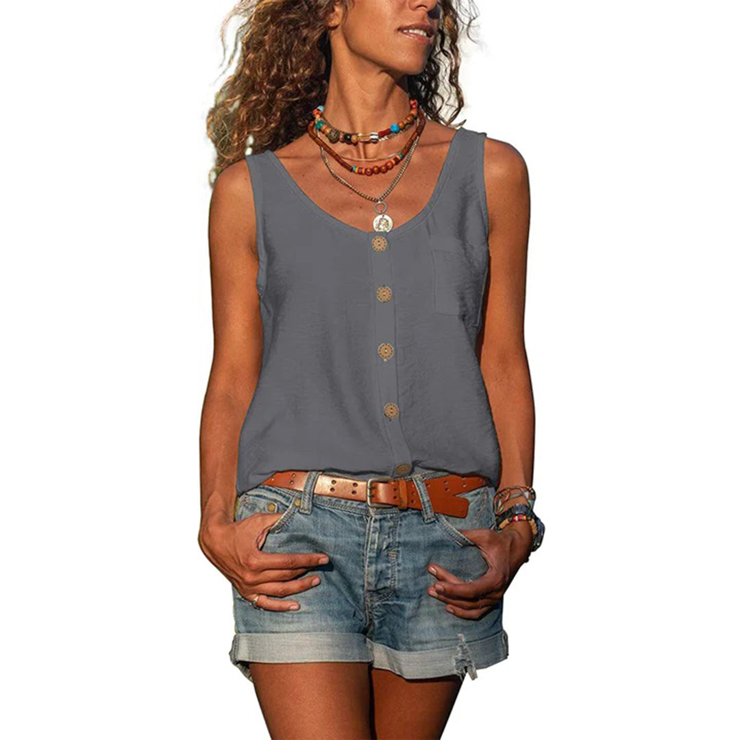 Women's Casual Sleeveless Top with Loose Fit and Breathable Fabric