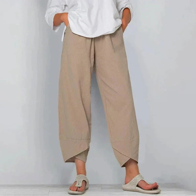 Women's Summer Trousers with Lightweight Fabric and Relaxed Fit