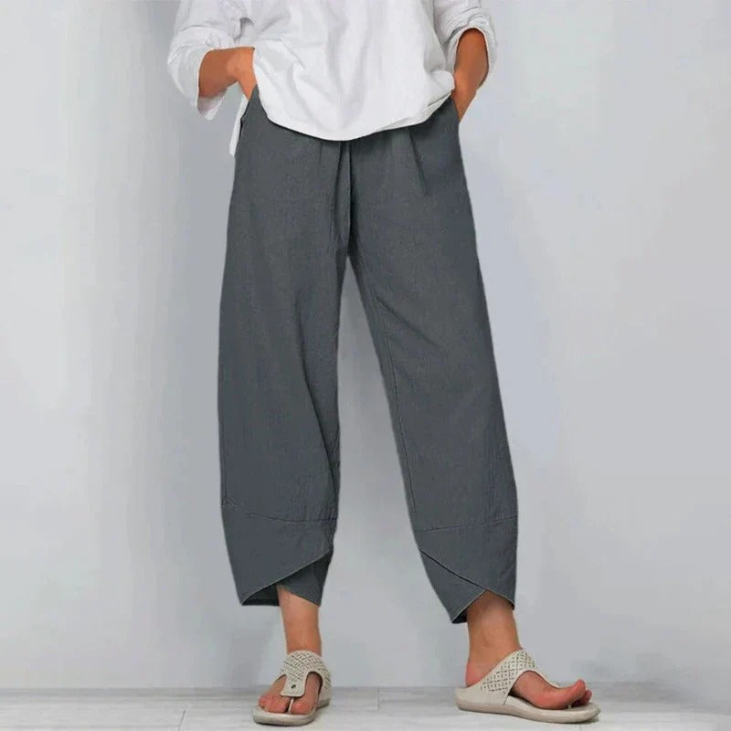 Women's Summer Trousers with Lightweight Fabric and Relaxed Fit