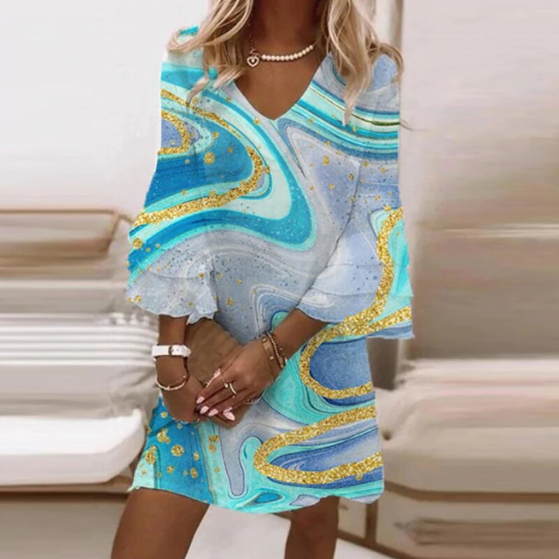 Women’s Decorative Pattern Dress | Midi