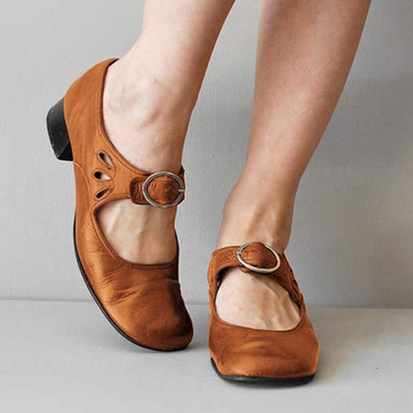 Women’s Mary Jane Shoes | Black Buckle Design