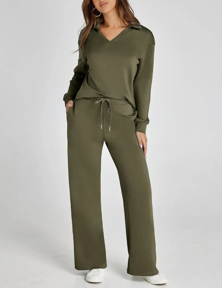 Women’s Two-Piece Suit Set | Zipper Sweater and Pants