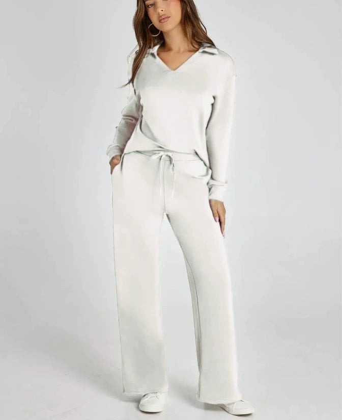 Women’s Two-Piece Suit Set | Zipper Sweater and Pants