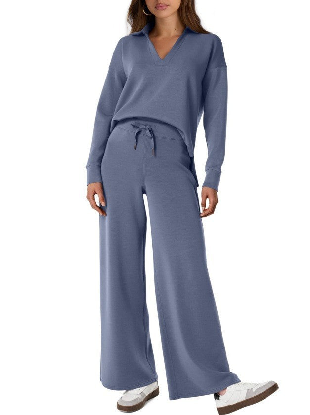 Women’s Two-Piece Suit Set | Zipper Sweater and Pants