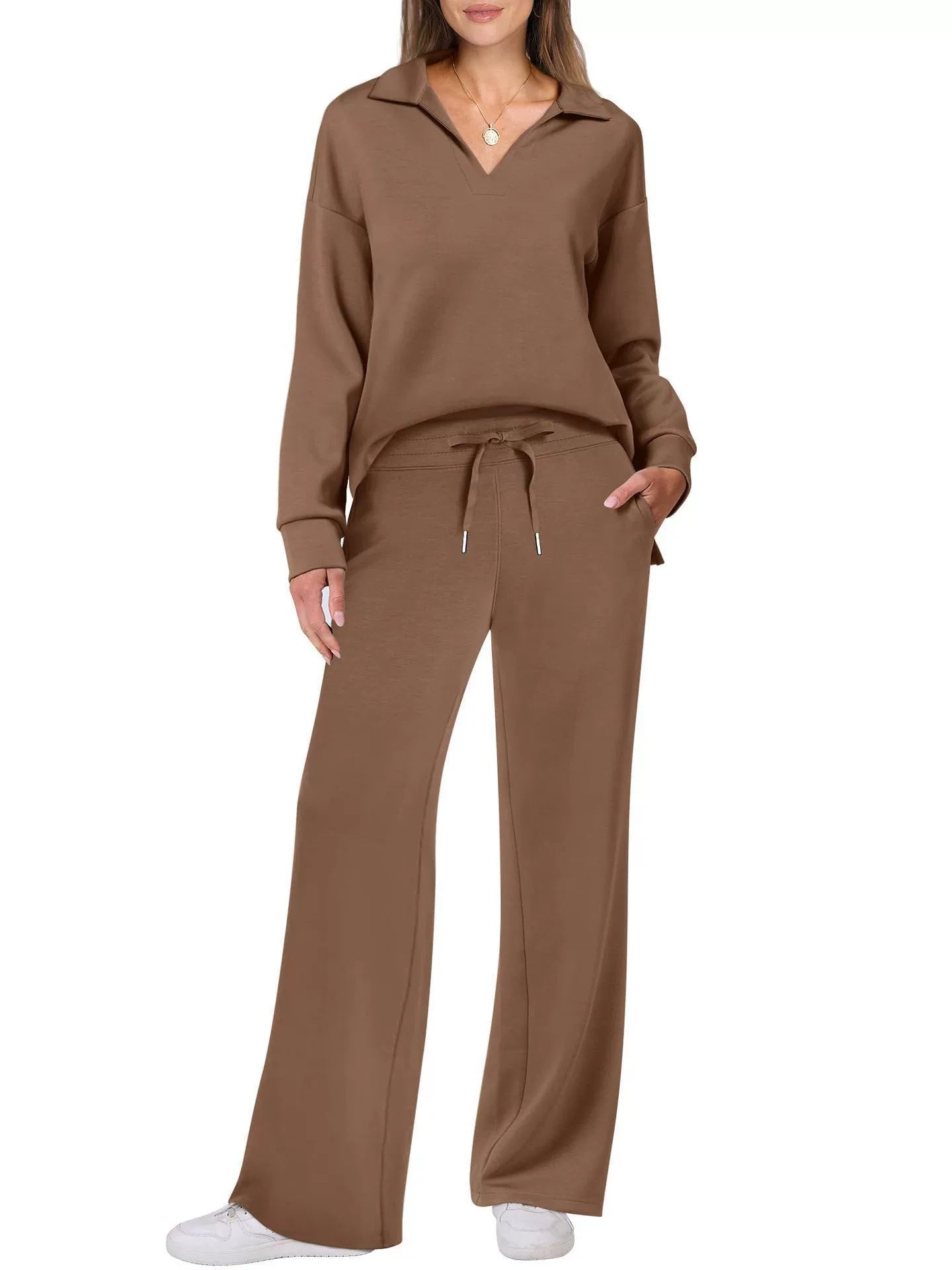 Women’s Two-Piece Suit Set | Zipper Sweater and Pants