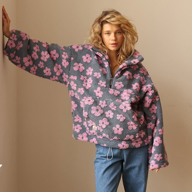 Women's Knit Sweater with Long Sleeves and Relaxed Fit