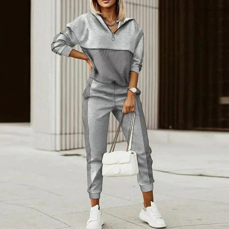 Women’s Patterned Two-Piece Outfit Set | Hoodie and Pants