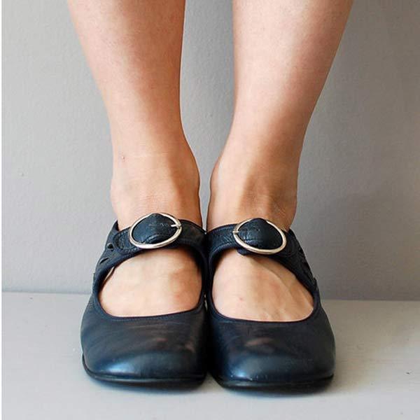Women’s Mary Jane Shoes | Black Buckle Design