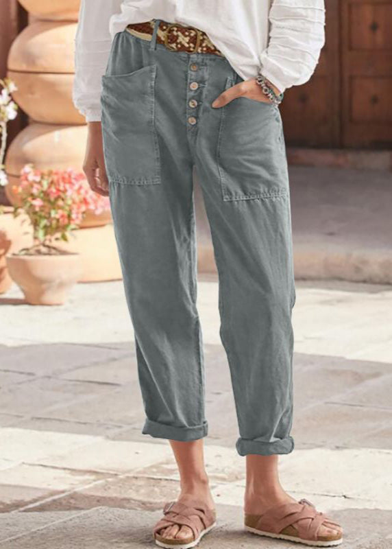 Women's Relaxed Trousers with Wide Leg and Adjustable Waist