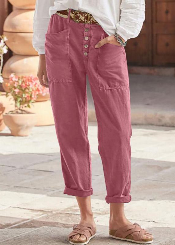 Women's Relaxed Trousers with Wide Leg and Adjustable Waist