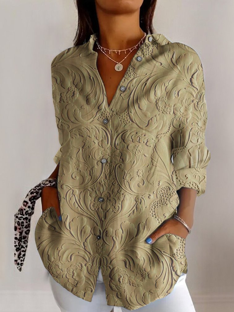 Women’s Shirt | Embossed Floral Design