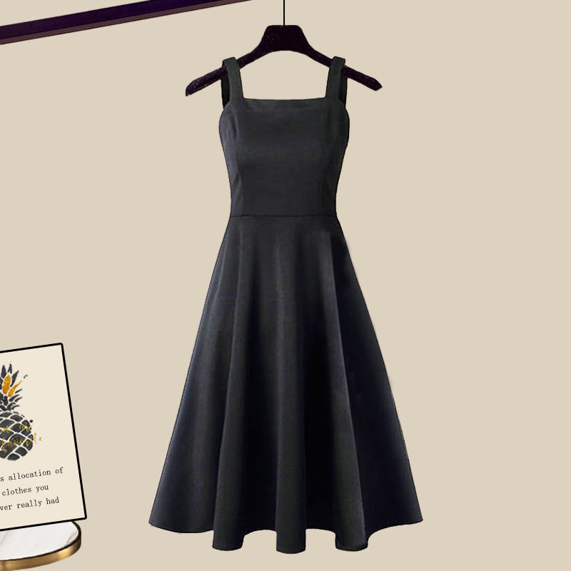 Women's Versatile Knit Dress Set with Layered Design and Adjustable Fit