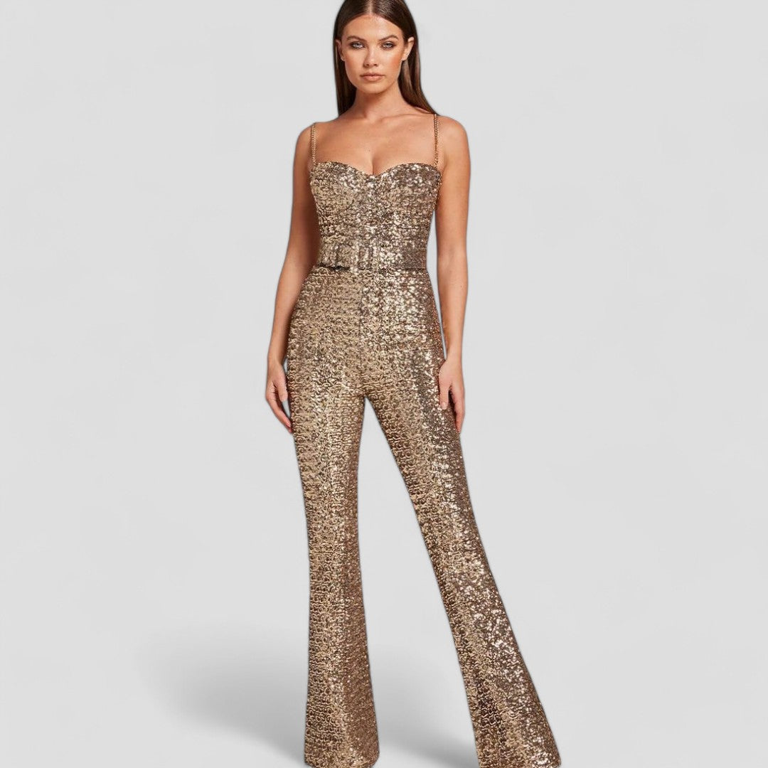 Women’s Sequin Detail Jumpsuit | Wide Legs