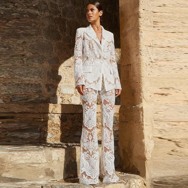 Women’s Two-Piece Set with Blazer and Trousers | Sequin Detail