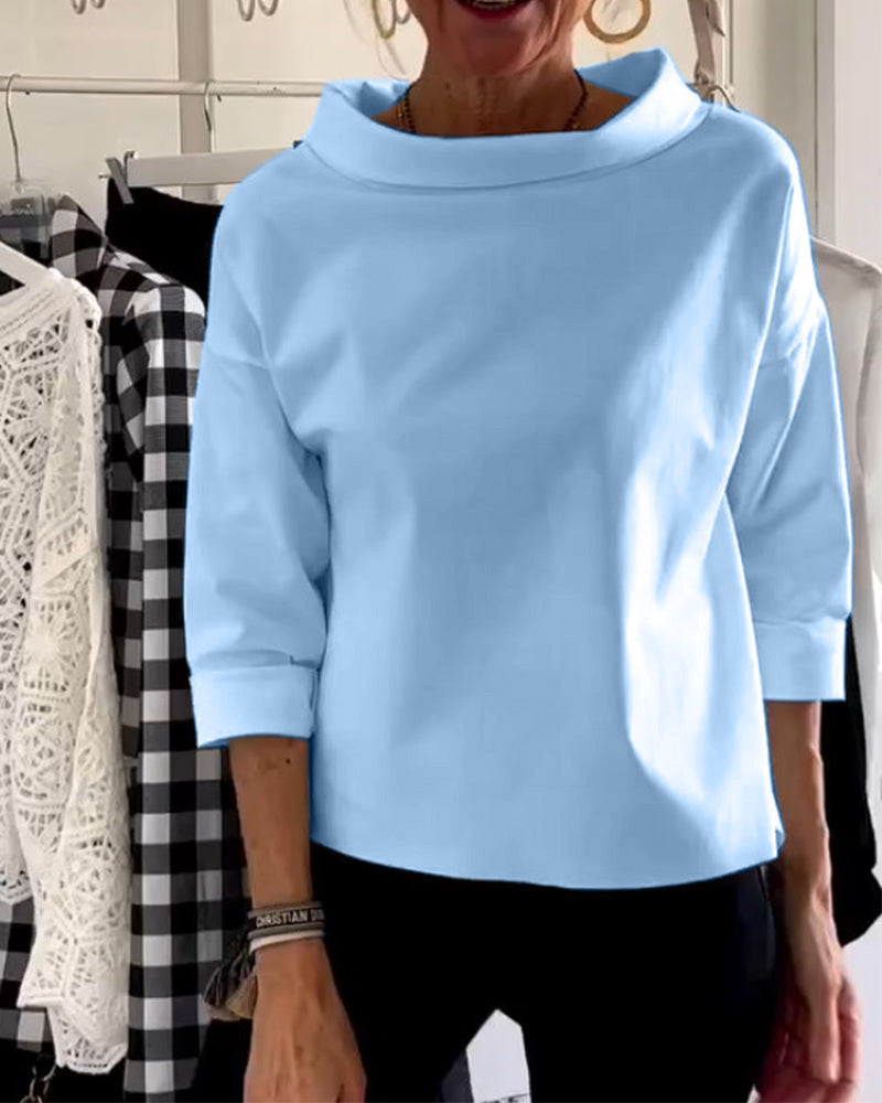 Women’s Long Sleeve Top | Waterfall Neckline