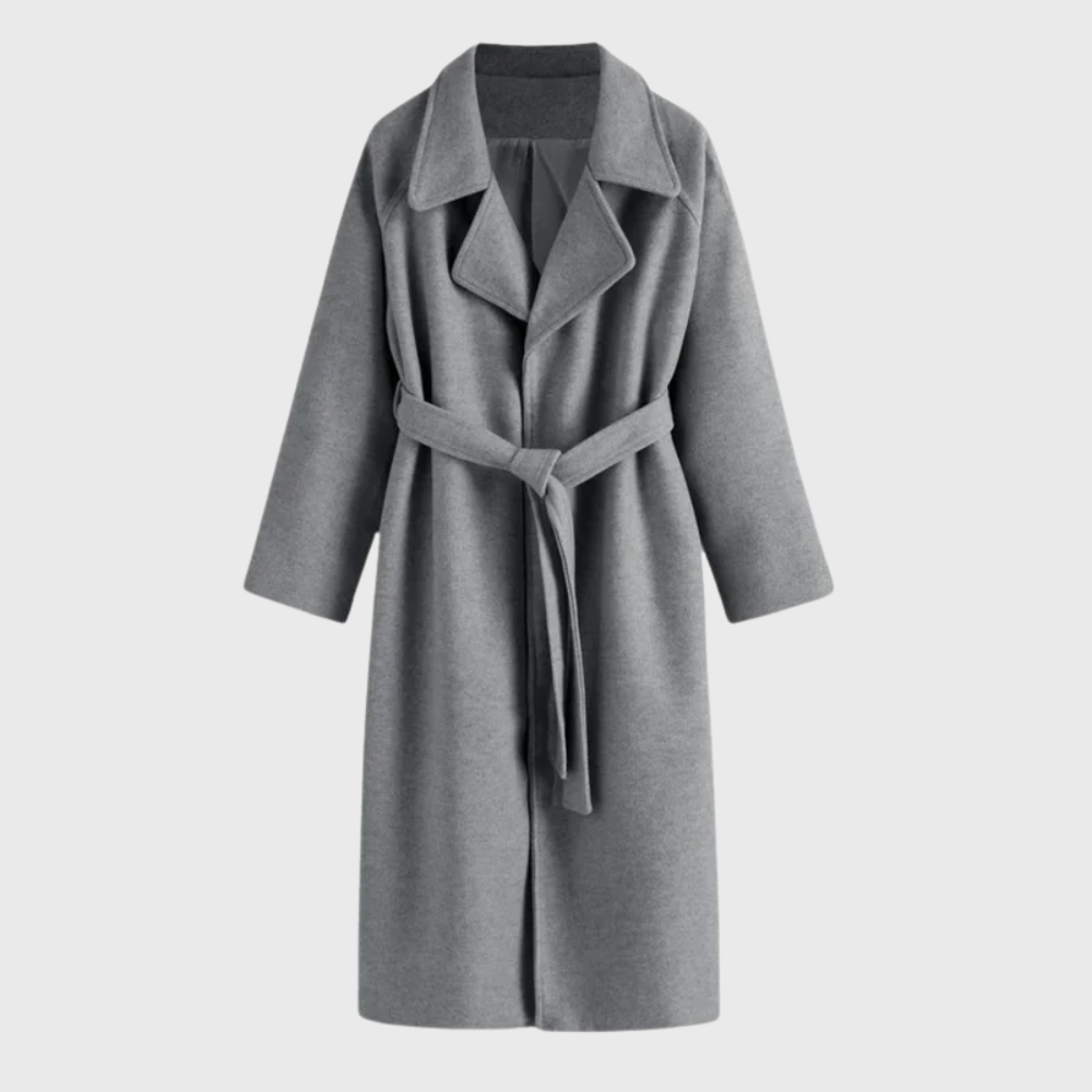 Women's Belted Overcoat with Classic Design and Versatile Style