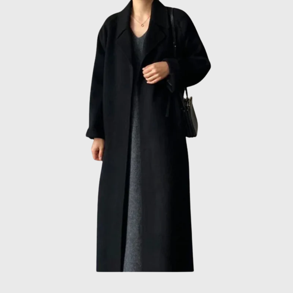 Women's Belted Overcoat with Classic Design and Versatile Style