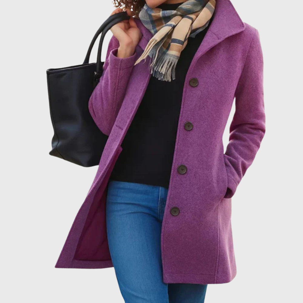 Women's Longline Coat with Open Front and Side Pockets