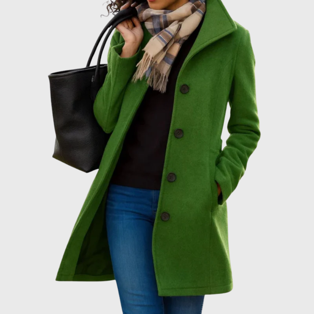 Women's Longline Coat with Open Front and Side Pockets